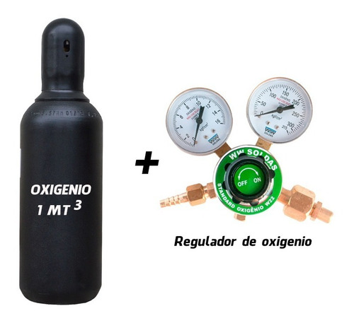 Cilindro De Oxigenio 1m3 + Regulador De Oxigenio W23