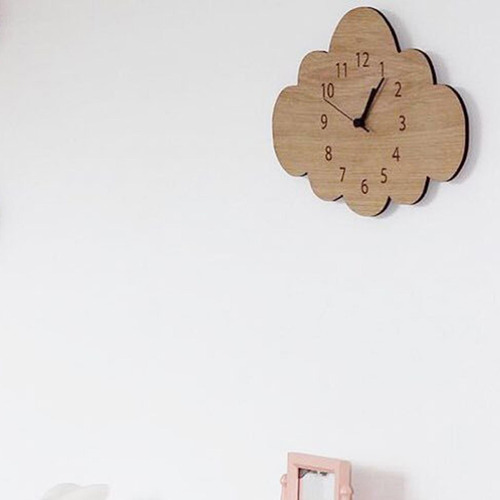 Reloj De Pared De Madera Con Forma De Nube, Reloj De Pared,