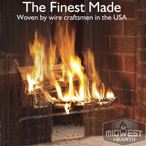 Midwest Hearth Fireplace Screen Mesh Curtain. 2 Panels Ea Ae