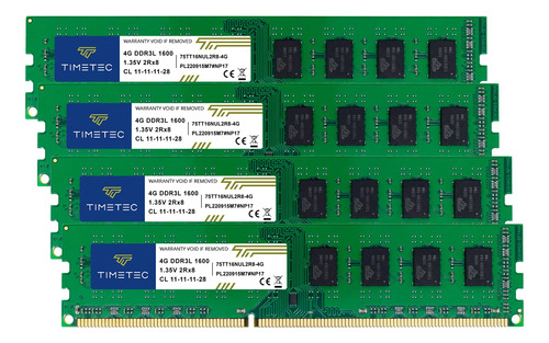 Timetec Kit De 16 Gb (4 X 4 Gb) Ddr3l / Ddr3  Mhz Pc3l- / P.