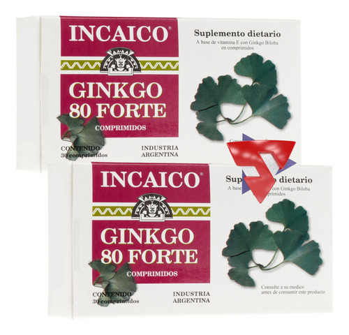 Ginkgo 80 Forte + Vitamina E Incaico 30 Comp Oferta 2 Cajas!