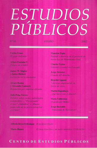 Estudios Públicos N° 86 / Otoño 2002