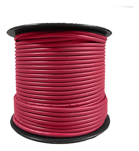 Cable Balanceado Para Mic. Krack 2x24awg 100mts Color Rojo