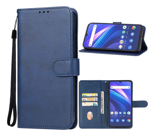 Compatible Funda De Teléfono De Cuero Azul For Cubot P80