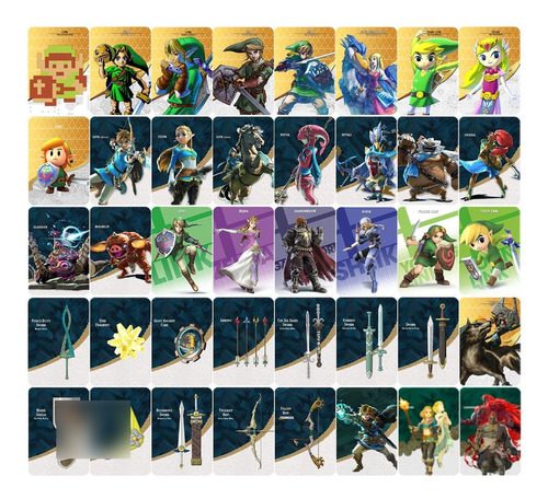 40 Tarjetas Amiibo Colección Zelda Nfc Switch Wii U Tok Botw