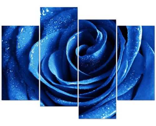 Rosa Azul Con Arte De La Pared Impresiones De La Lona D...