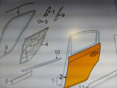 Panel De Puerta Trasera Izquierda Nissan Sentra 2010 A 2013 B16x