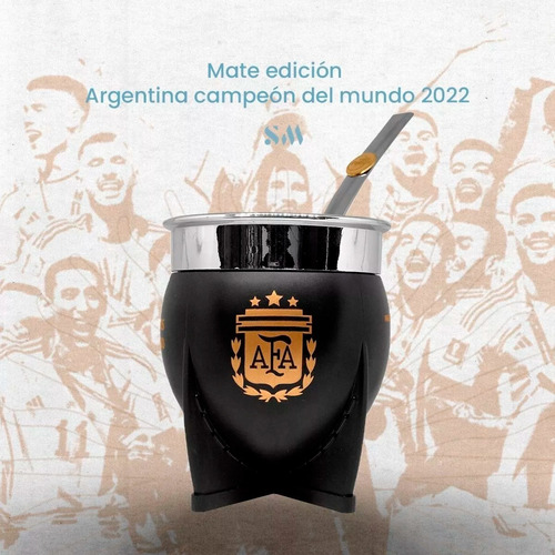 Imagen 3 de 9 de Set Mate Pampa Xl Afa + Latas Yerbera Azucarera Argentina