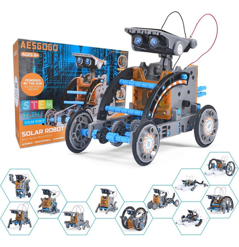 Stem Projects Kit De Creación De Robots Solares 12 En 1 Jugu