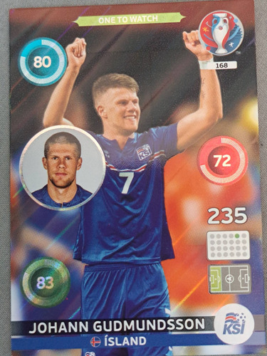 Carta Adrenalyn Xl Euro 2016 Johann Gudmundsson #168