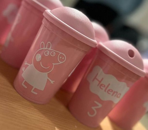 20 Souvenir Vaso Tapa Milkshake Personalizado Cumple Golosin