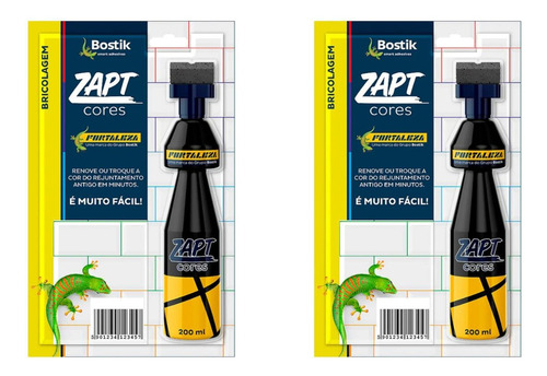 Tinta Para Rejunte Zapt Preto 200ml Fortaleza-kit 2uni