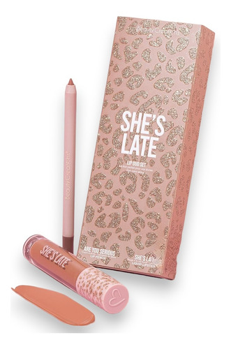 Kit Labios Nude Beauty Creations Lip Duo Color She's Late