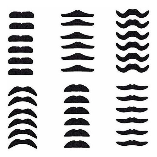 Bobofly 36 Piezas Falso Bigotes Barba, Suministros Auto-adhe