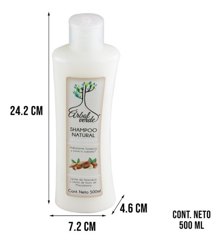 Imagen 5 de 10 de Shampoo Arbol Verde Hidrata Humecta Y Nutre Tu Cabello 500ml