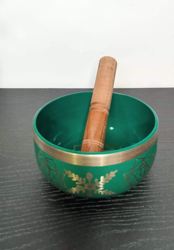 Juego De Cuenco Tibetano Color Verde