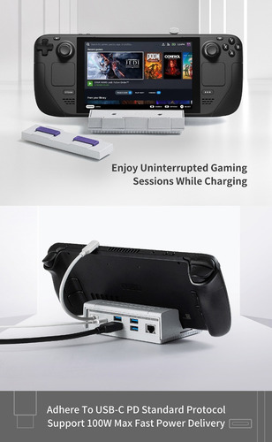 Hub Gulikit 7 Em 1 Para Steam Deck, Switch E Ally Dock Stand