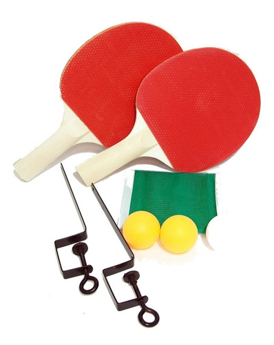 Imagen 2 de 5 de Set Ping Pong 2 Paletas + 3 Pelotitas + Red + Soporte Wel
