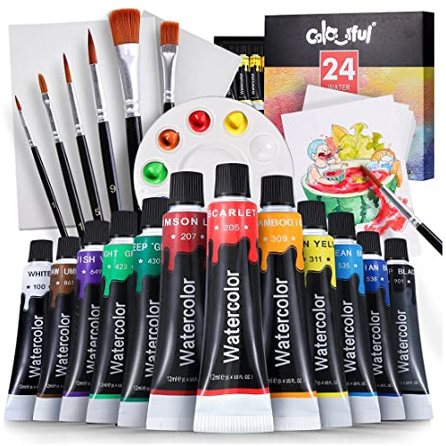 Kids Watercolor Paint Set Of 24 Colors Art Painting Kit...