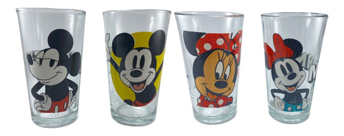 Vasos De Colección De Mickey Y Minnie 4 Piezas Disney