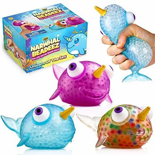 Yoya Toys Beadeez Narwhal Stress Relief Balls (juego De 3) -