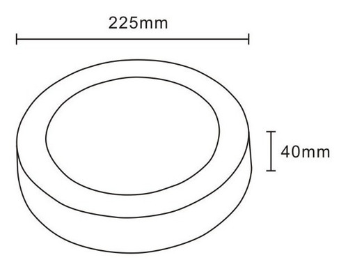 Plafón Panel Aplicar Led Redondo 18w Ø22cm No Descartable