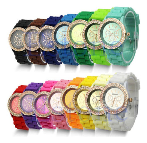 Reloj Con Correa De Silicona Colores Variados En Estylosas