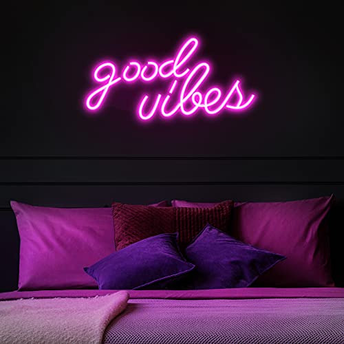 Letrero De Neón Pink Good Vibes Letreros Led Luces De ...