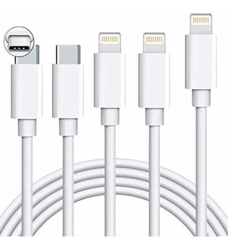 Mfi Certified Usb C To  12 Lightning Cable Charger 5pac...