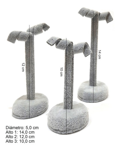 Imagen 4 de 5 de Pack De 3 Exhibidores Para Aros En Felpa