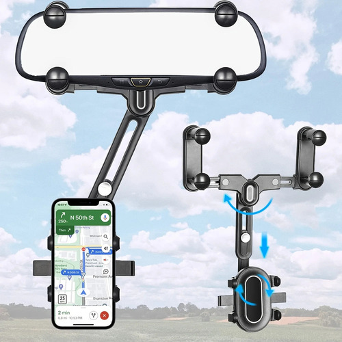 A Soporte De Celular For Espejo Retrovisor De Auto De 360°