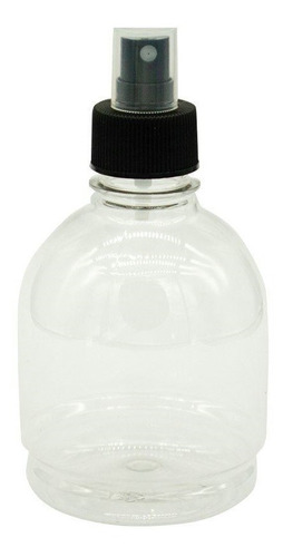 Botella Garrafita Plastica Válvula Spray Negro 300ml