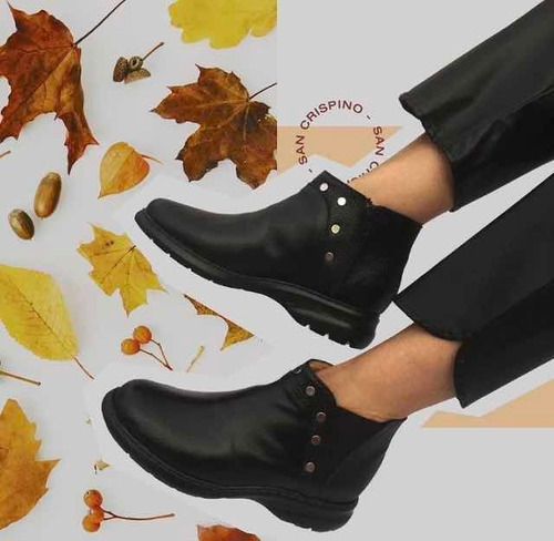 Imagen 3 de 3 de San Crispino Botas Negras Con Tachas 4036