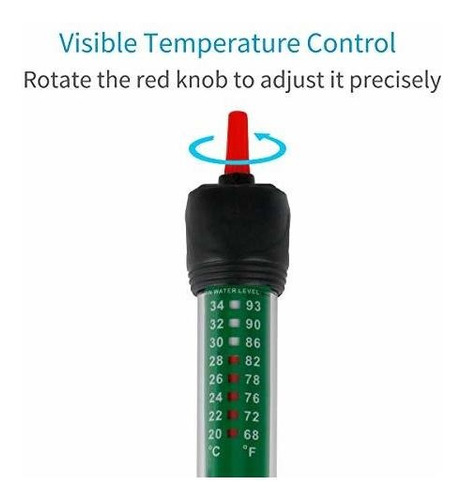 Uniclife - Calentador De Acuario Sumergible Con Termómetro, 