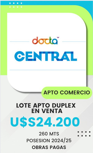 Vendo Lote En Docta Central - Apto Comercio