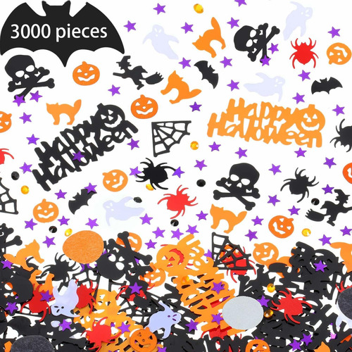 Confeti De Halloween, Diseño De Calabazas De Arañas, Murciél