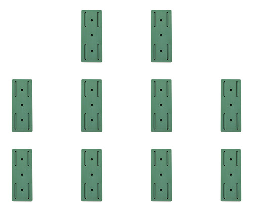 Soporte de fijación de enchufe eléctrico rectangular con acabado mate verde sin perforaciones