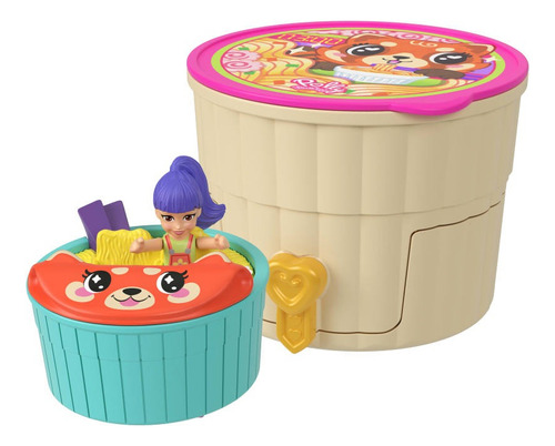 Polly Pocket Set de Juego Compacto Reveal Comidita Rápida