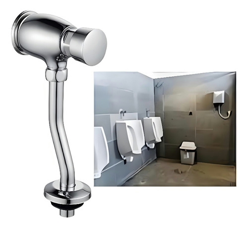 Fluxómetro Llave Mingitorio Push, Resorte Alta Calidad Lujo, Válvula de Descarga Manual para Urinario, con Temporizador, 10 Piezas, Ideal para Baños Públicos y Privados