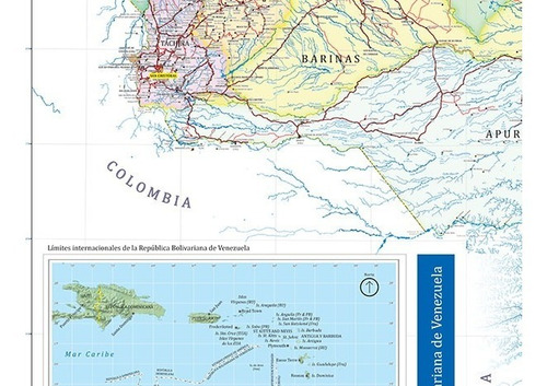 Mapa Físico-político De Venezuela Tamaño Extra Grande