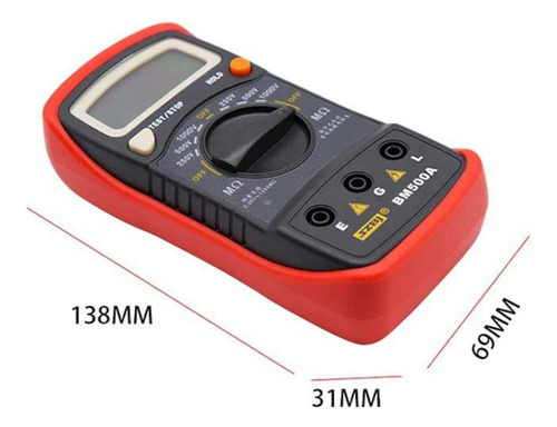 Megometro Medidor Aislamiento Digital Bm500a 1000v 1999m