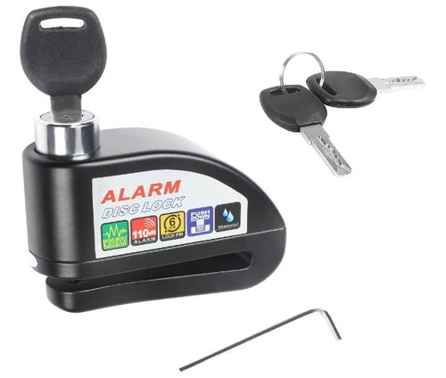 Candado Para Moto Freno Disco Con Alarma Bloqueo Antirrobo