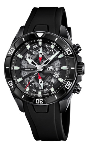 Reloj Hombre Lotus Color Negro Correa Silicona