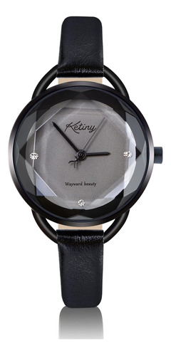 Relojes Ketiny Para Mujer, Correa De Cuero De Cuarzo Resiste