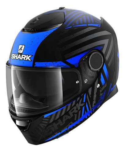 Capacete para moto  integral Shark  Spartan  black, blue e blue kobrak mat tamanho GG 