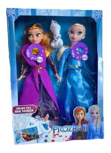 Muñeca Frozen Ana Y Elsa Cantan Libre Soy Español