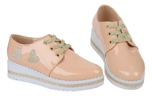 Zapato Casual Plataforma Ni a Beige Charol Sfashion 11603703