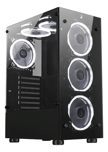 Gabinete Gamer ATX Rise Mode Glass 06x Black em Vidro Temperado S/fan Cor Preto