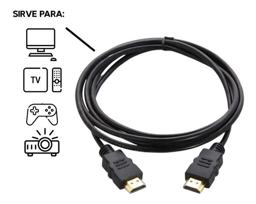 Imagen 3 de 5 de Cable Hdmi 1,8 Mts 1080p Full Hd Lcd Tv Pc Ps5 Xbox Bluray