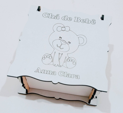 Imagem 3 de 5 de Caixa Lembrancinha Chá De Bebê Mdf - 10 Unidades